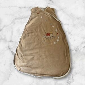 Infant fleece sleep sack 9–18 months, tan elephant design sleeveless zip…
